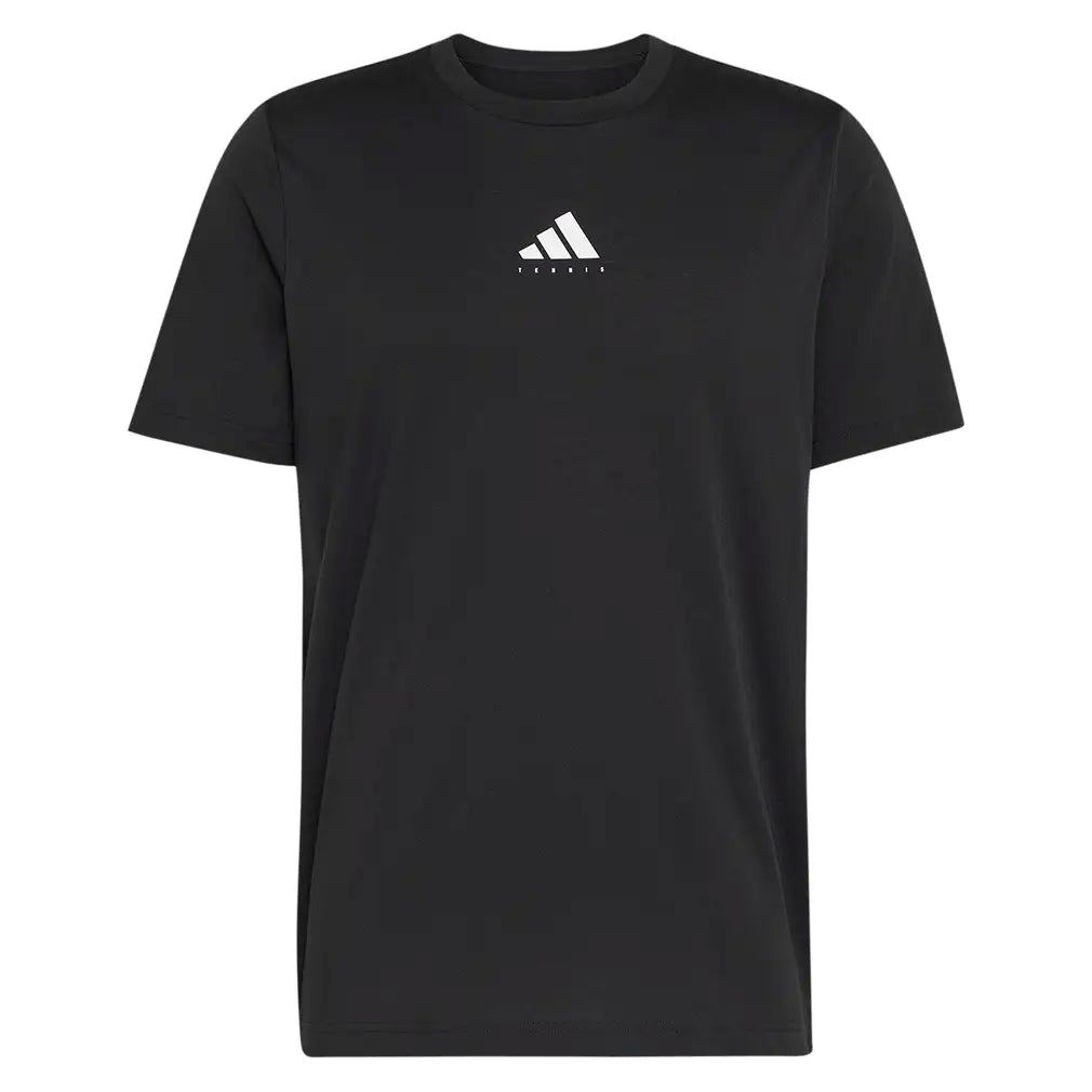 Men's Category Graphic Tennis Tee Black and White,Apparel,Adidas,Black/White,XS,Tennis Express,KR2332-1