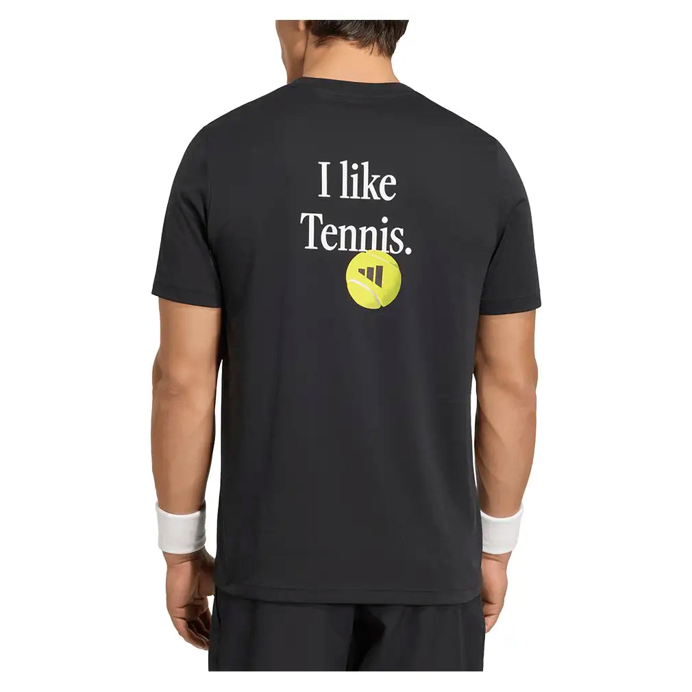 Men's Category Graphic Tennis Tee Black and White,Apparel,Adidas,,,Tennis Express,KR2332-4