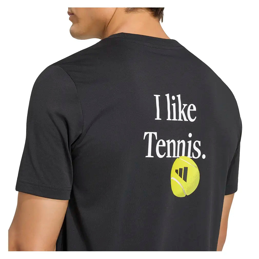 Men's Category Graphic Tennis Tee Black and White,Apparel,Adidas,,,Tennis Express,KR2332-7
