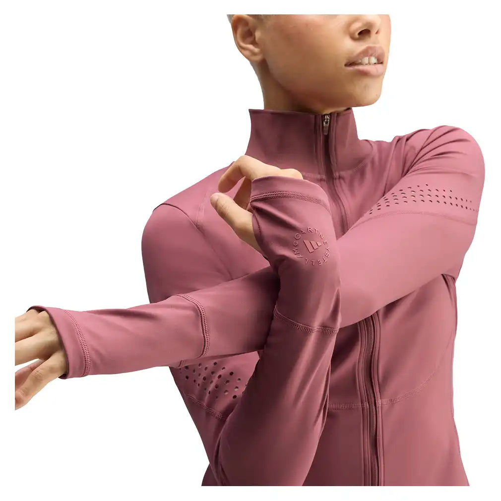 Women's Stella McCartney Longsleeve Midlayer Training Top Quiet Maroon,Apparel,Adidas,,,Tennis Express,KR3031-6