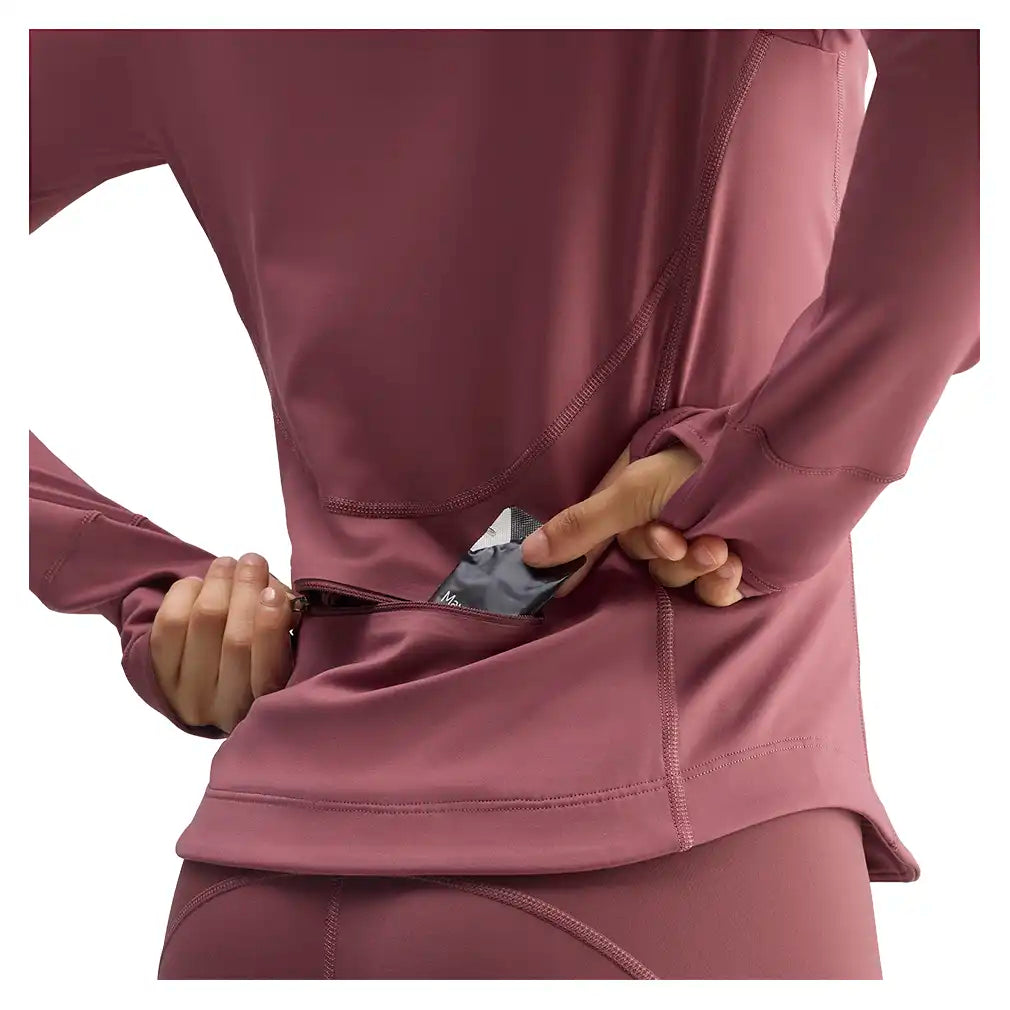 Women's Stella McCartney Longsleeve Midlayer Training Top Quiet Maroon,Apparel,Adidas,,,Tennis Express,KR3031-7