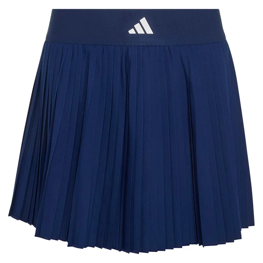 Girls' Club Pleated Tennis Skort Dark Blue and White,Apparel,Adidas,Dark Blue/White,XS,Tennis Express,KR3322