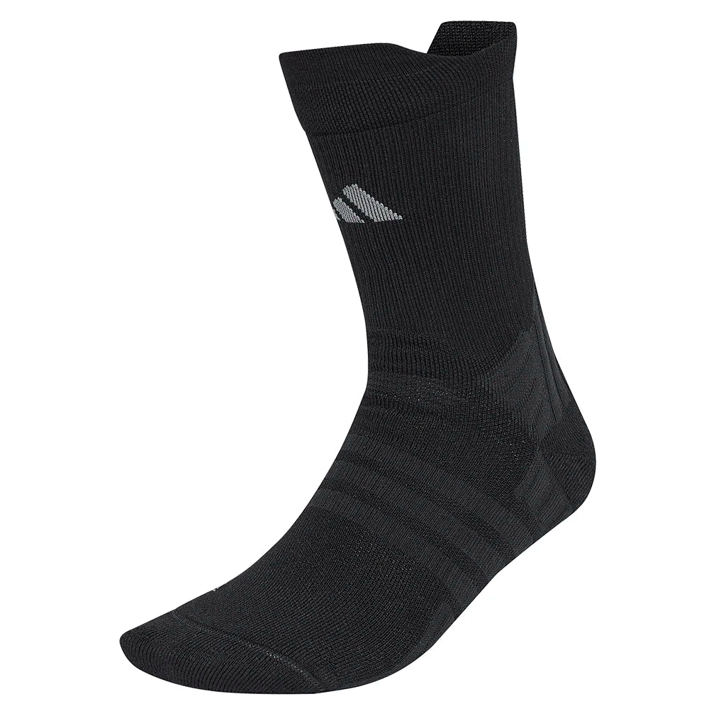 Unisex Cushioned Crew Tennis Socks Black and Grey Heather,Socks,Adidas,Black/Grey Heather,S,Tennis Express,KR3701