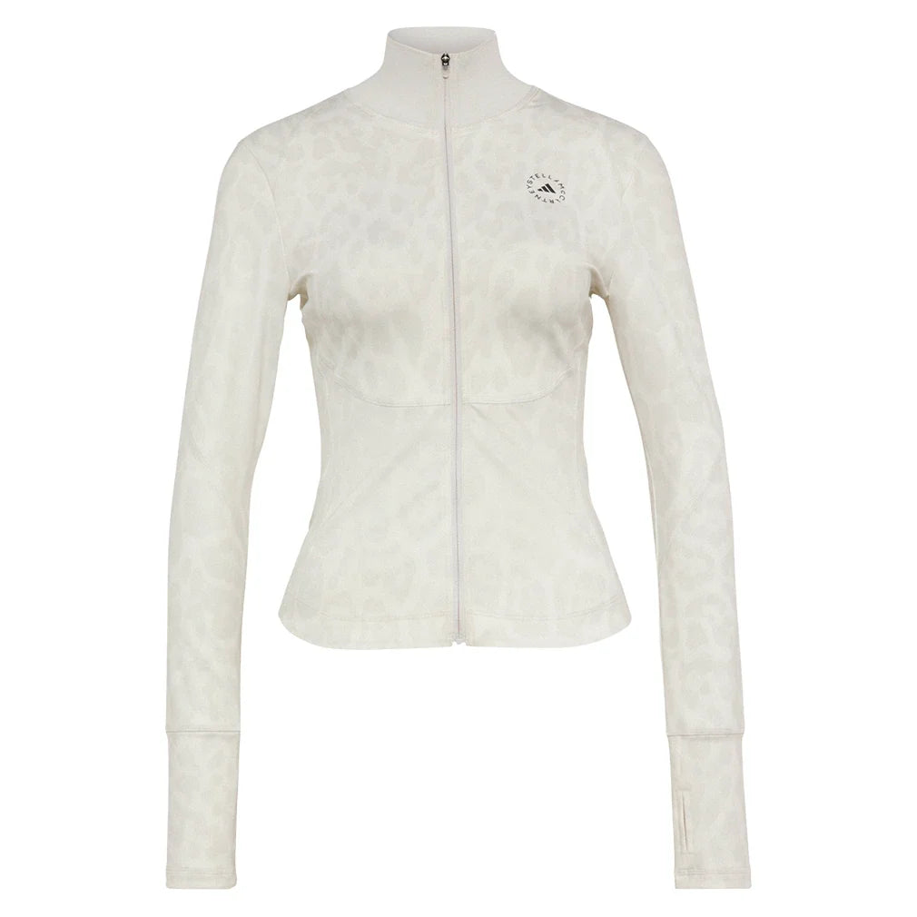 Women's Stella McCartney Longsleeve Printed Midlayer Training Top White and Grey,Apparel,Adidas,White/Grey,XS,Tennis Express,KR6171_1