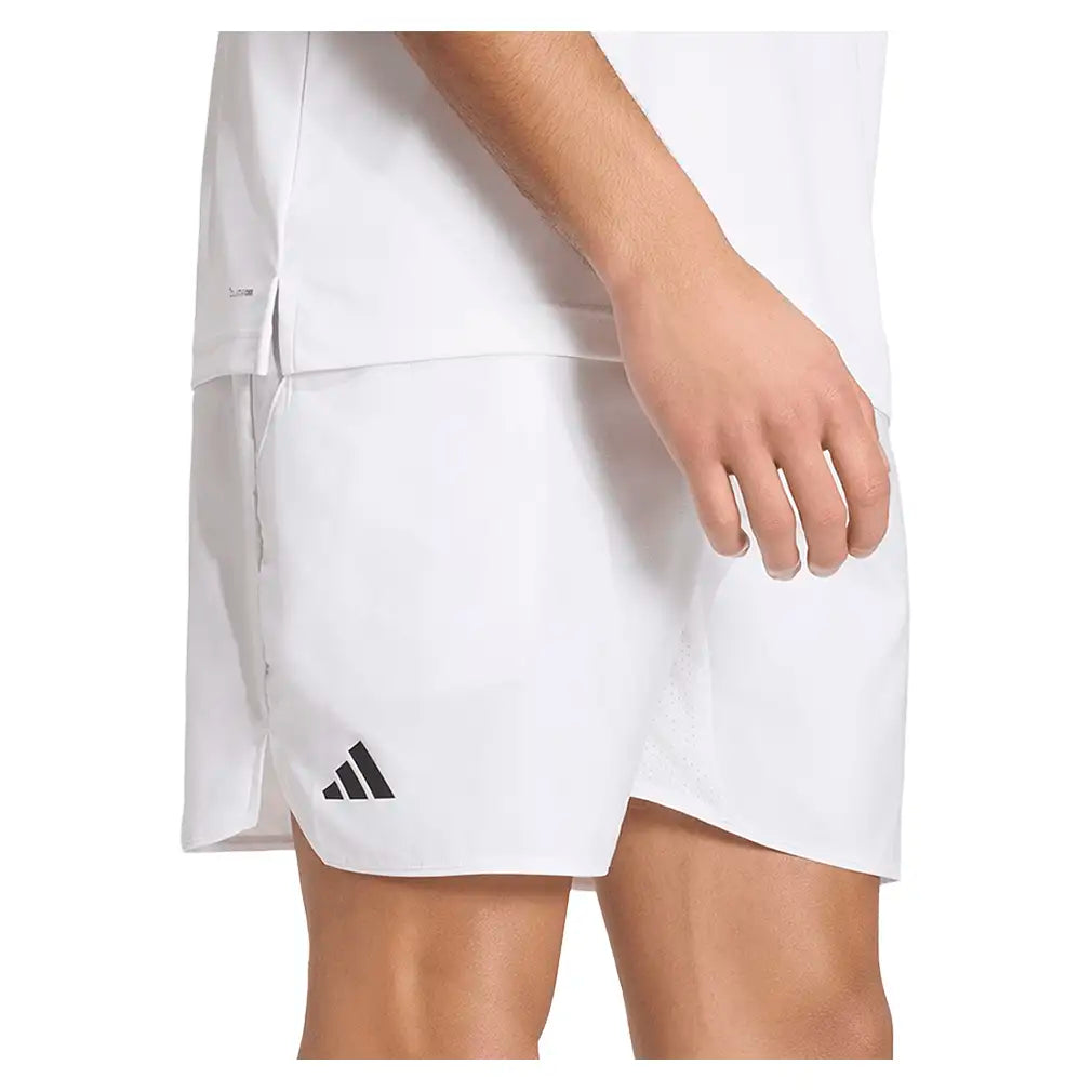 Men's Club Graphic 9 Inch Tennis Shorts White and Dash Grey,Apparel,Adidas,,,Tennis Express,KS8267-3