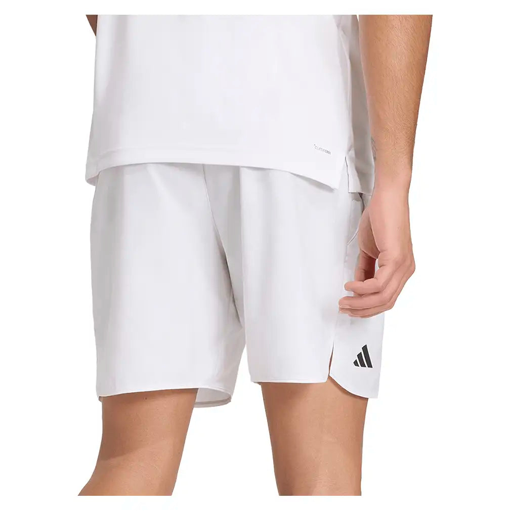 Men's Club Graphic 9 Inch Tennis Shorts White and Dash Grey,Apparel,Adidas,,,Tennis Express,KS8267-4