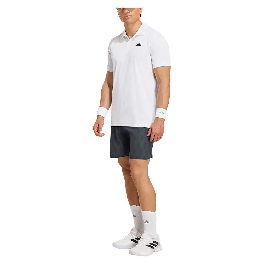Men's Club Graphic Tennis Polo White and Dash Grey,Apparel,Adidas,,,Tennis Express,KS8274-5