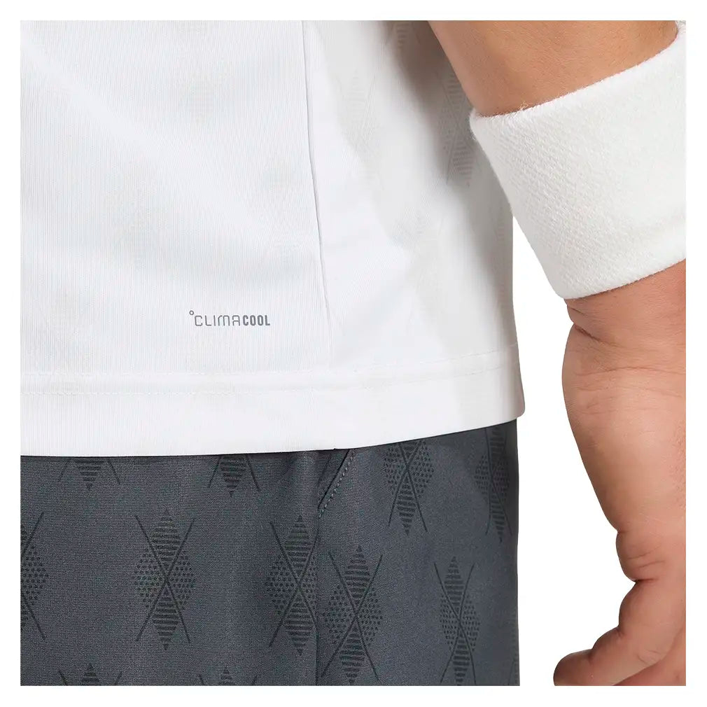 Men's Club Graphic Tennis Polo White and Dash Grey,Apparel,Adidas,,,Tennis Express,KS8274-7