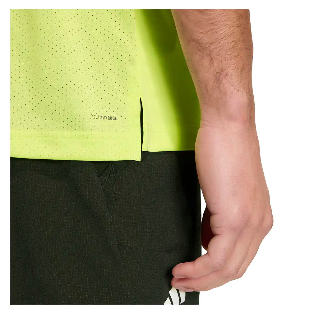 Men's Club Tennis Tee Semi Frozen Lemon,Apparel,Adidas,,,Tennis Express,KS8277-7