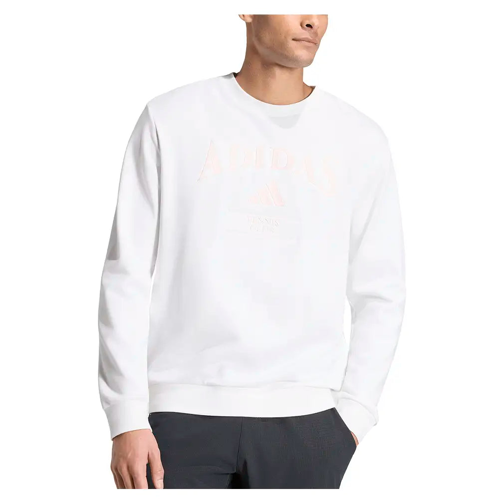 Men's Classic Graphic Tennis Pullover White,Apparel,Adidas,,,Tennis Express,KV0782-3
