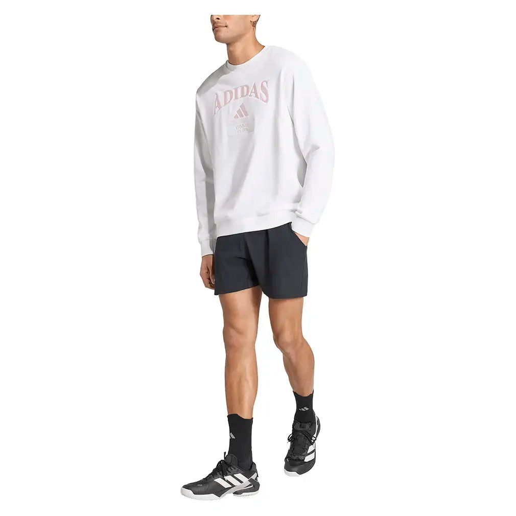 Men's Classic Graphic Tennis Pullover White,Apparel,Adidas,,,Tennis Express,KV0782-5