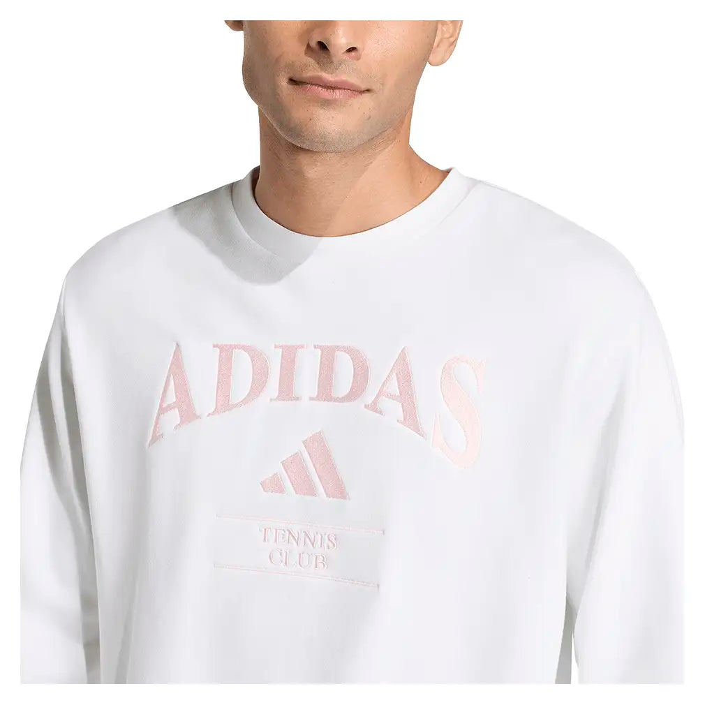 Men's Classic Graphic Tennis Pullover White,Apparel,Adidas,,,Tennis Express,KV0782-7
