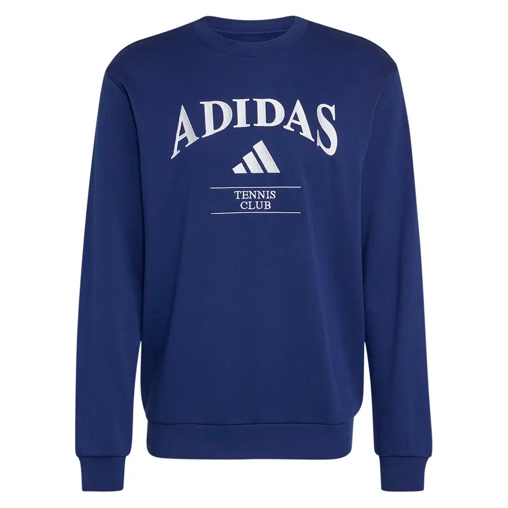 Men's Classic Graphic Tennis Pullover Dark Blue and White,Apparel,Adidas,Dark Blue/White,XS,Tennis Express,KV0783-1