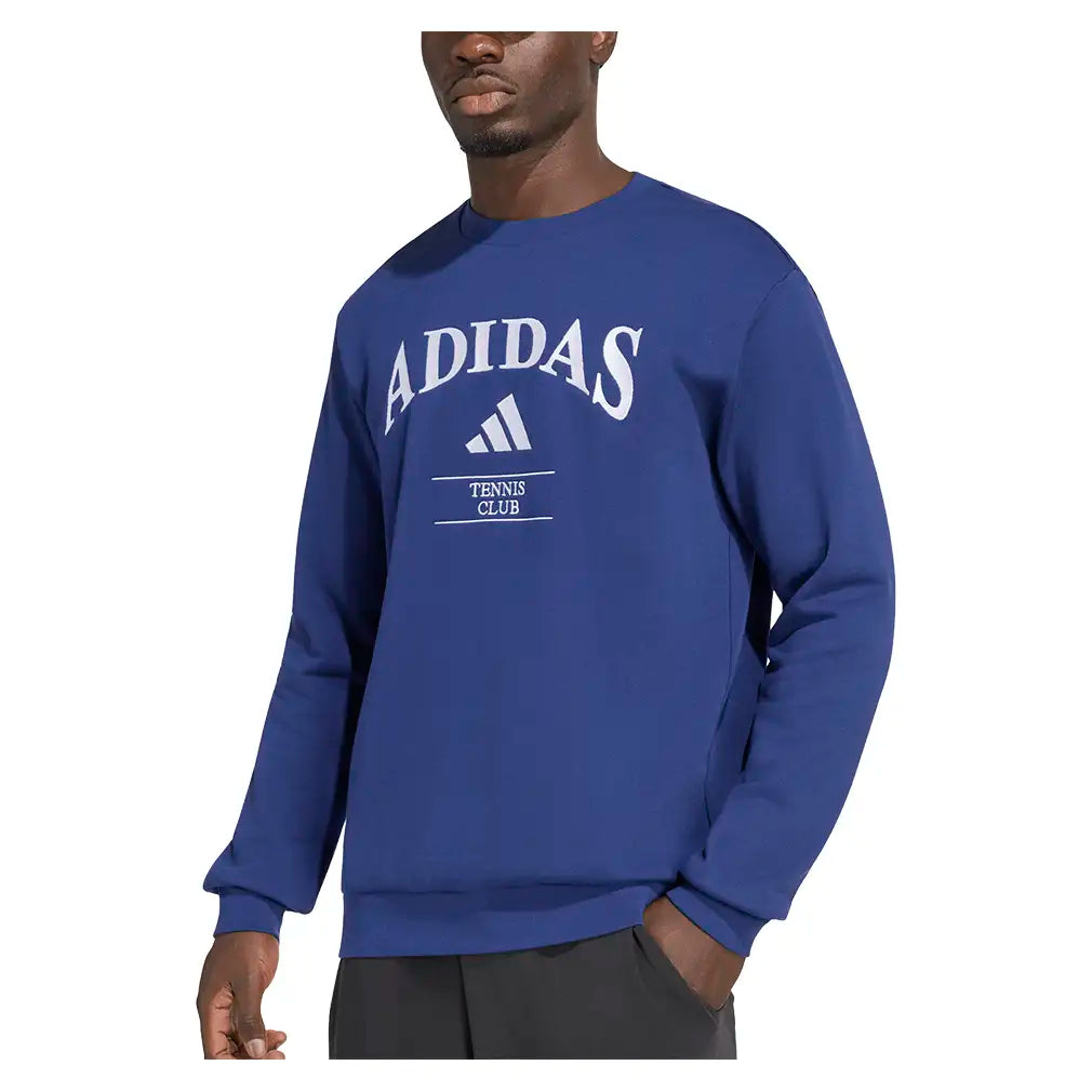 Men's Classic Graphic Tennis Pullover Dark Blue and White,Apparel,Adidas,,,Tennis Express,KV0783-3