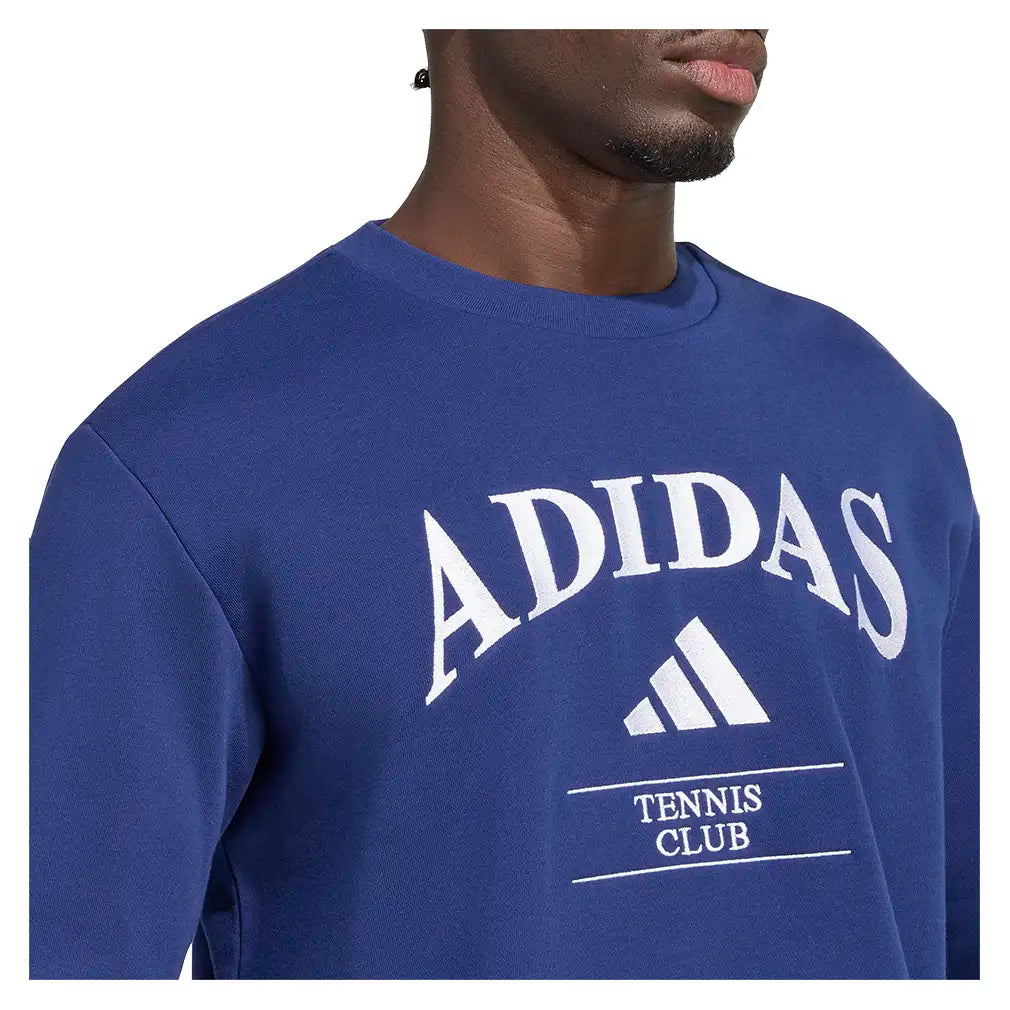 Men's Classic Graphic Tennis Pullover Dark Blue and White,Apparel,Adidas,,,Tennis Express,KV0783-6