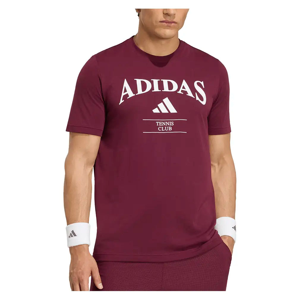 Men's Classic Graphic Tennis Tee Maroon,Apparel,Adidas,,,Tennis Express,KV0785-3
