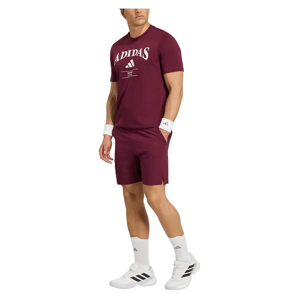 Men's Classic Graphic Tennis Tee Maroon,Apparel,Adidas,,,Tennis Express,KV0785-5