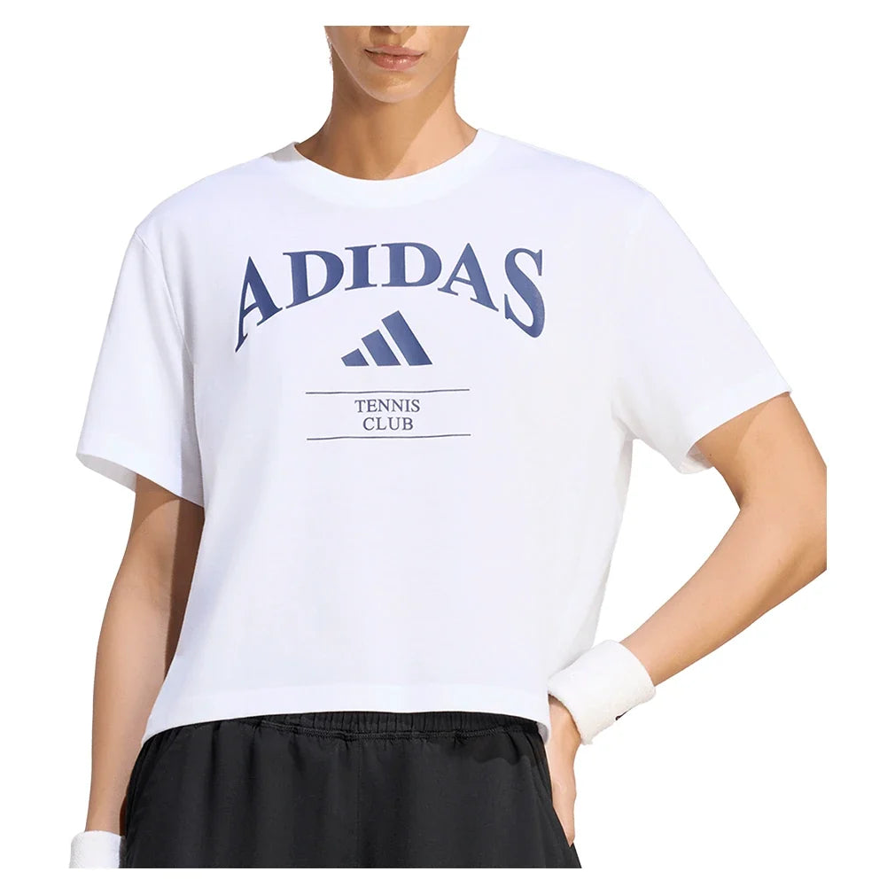 Women's Classics Heritage Graphic Tennis Top White,Apparel,Adidas,,,Tennis Express,KV0787-1