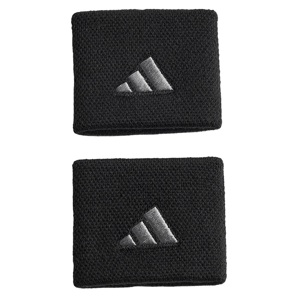 Unisex Small Tennis Wristbands Black and Iron,Accessories,Adidas,Black/Iron,One Size,Tennis Express,KV9219