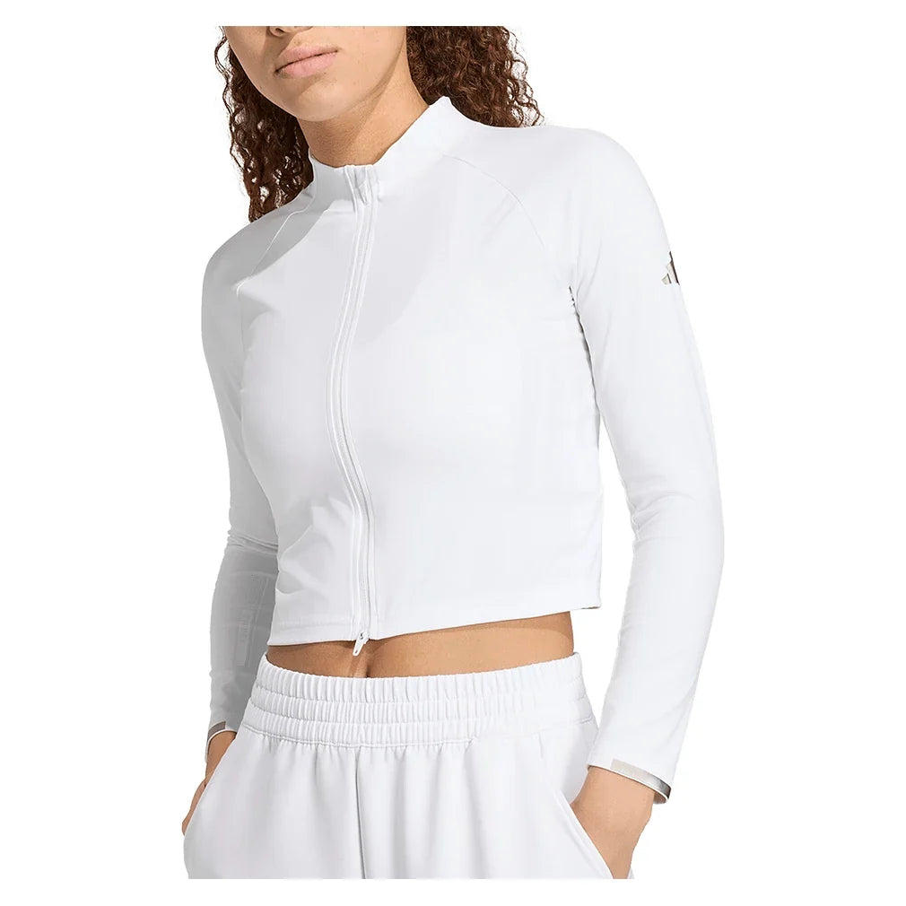 Women's London Pro Long Sleeve Tennis Top White,Apparel,Adidas,,,Tennis Express,KW1925-1
