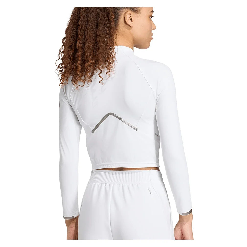 Women's London Pro Long Sleeve Tennis Top White,Apparel,Adidas,,,Tennis Express,KW1925-2