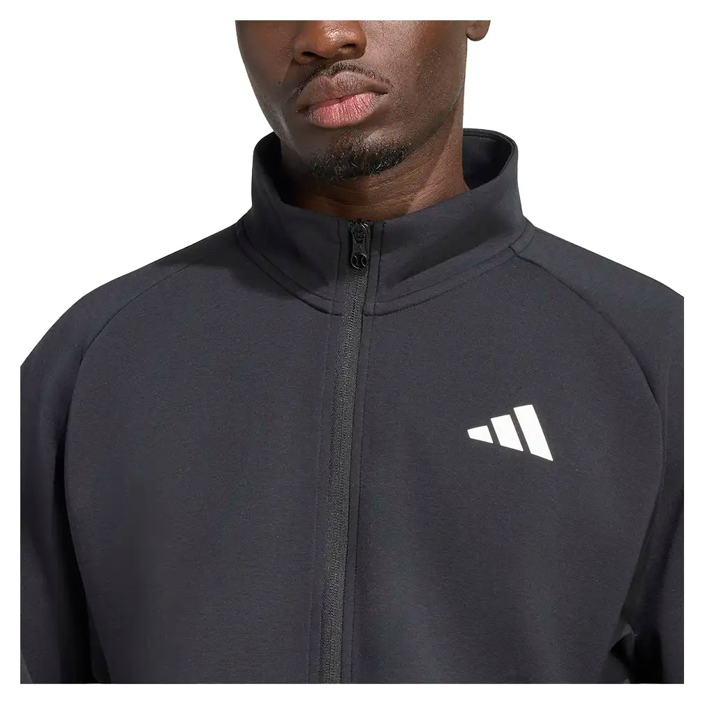Men's GameSet Cover Up Tennis Jacket Black,Apparel,Adidas,,,Tennis Express,KW2035-6