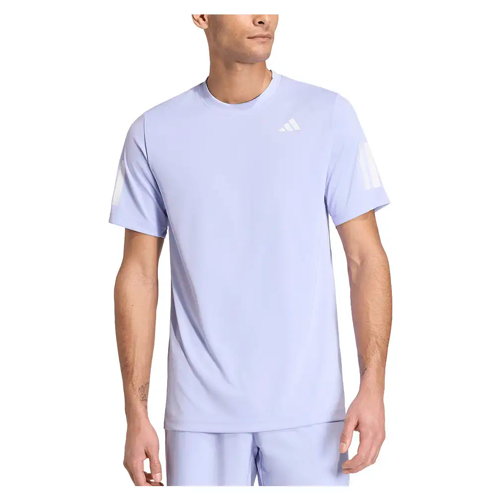 Men's Club 3 Stripe Tennis Tee Violet Tone,Apparel,Adidas,,,Tennis Express,KW7619-3