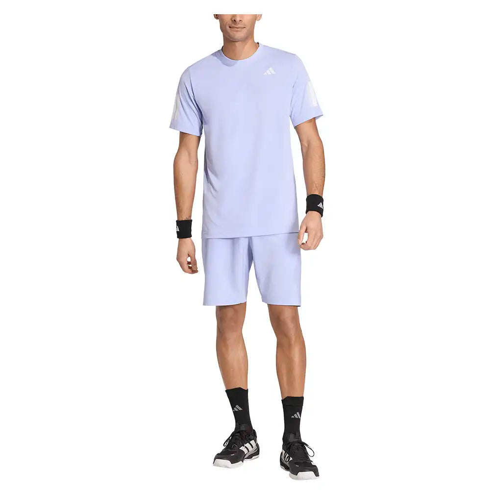 Men's Club 3 Stripe Tennis Tee Violet Tone,Apparel,Adidas,,,Tennis Express,KW7619-5
