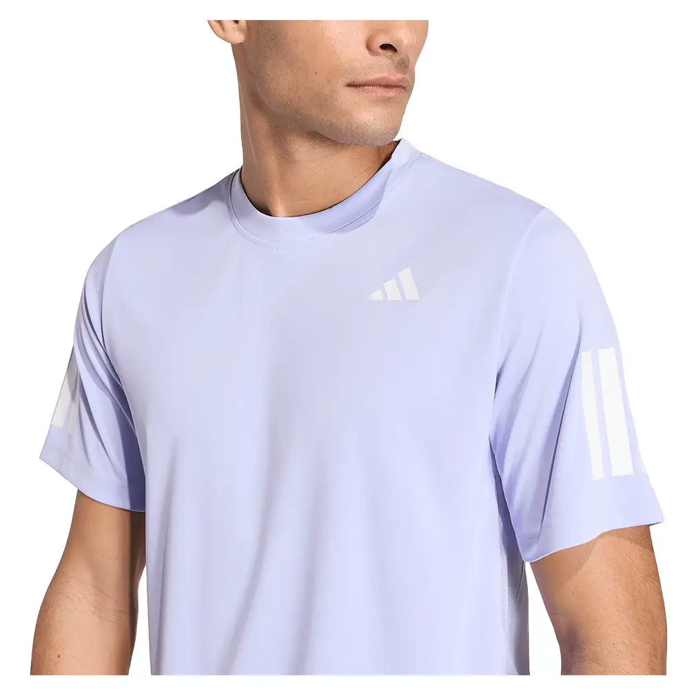 Men's Club 3 Stripe Tennis Tee Violet Tone,Apparel,Adidas,,,Tennis Express,KW7619-6