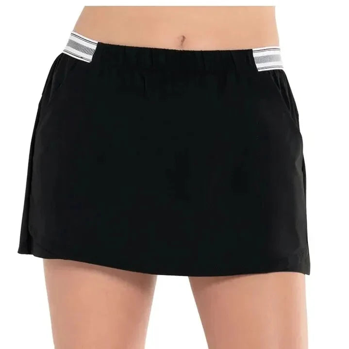Women's 12.5 Inch Woven Tennis Skort-Apparel-K-Swiss-KWB15-B-Black-Tennis Express