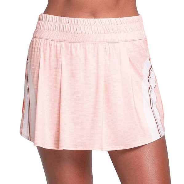 Women's Inline 14 Inch Tennis Skort White and Peach Frost-Apparel-K-Swiss-KWB46-70G835-1-Tennis Express