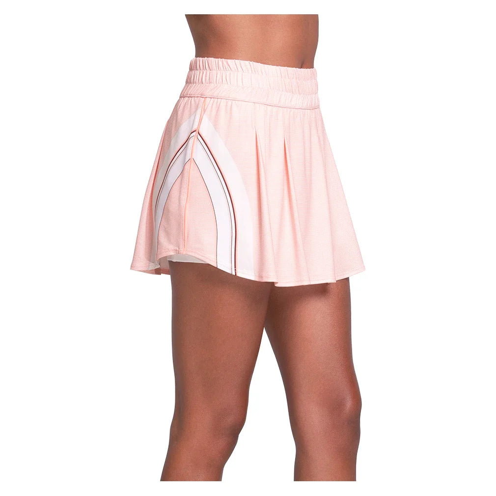 Women's Inline 14 Inch Tennis Skort White and Peach Frost-Apparel-K-Swiss-KWB46-70G835-2-Tennis Express