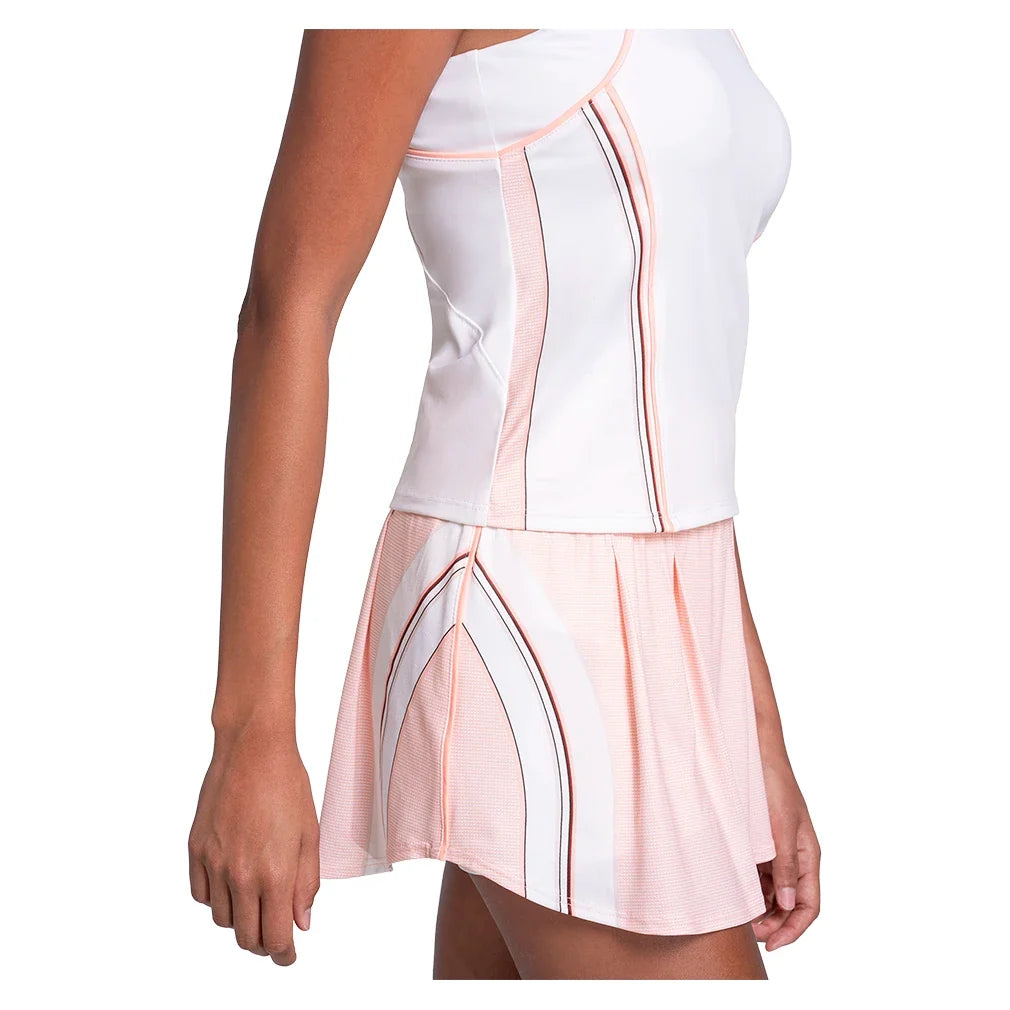 Women's Inline 14 Inch Tennis Skort White and Peach Frost-Apparel-K-Swiss-KWB46-70G835-5-Tennis Express