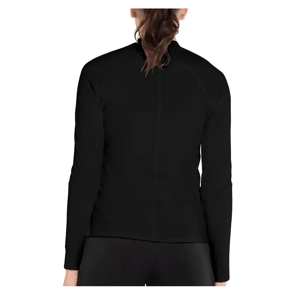 Women's Excel Zip Tennis Long Sleeve-Apparel-K-Swiss-KWT19-B-Black2-Tennis Express