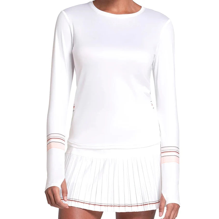 Women's Accelerate Long Sleeve Tennis Top Peach Frost-Apparel-K-Swiss-KWT25-66G835-1-Tennis Express
