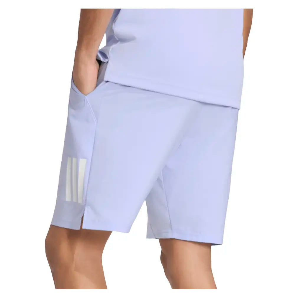 Men's Club 3 Stripe 9 Inch Tennis Short Violet Tone,Apparel,Adidas,,,Tennis Express,KX3756-4