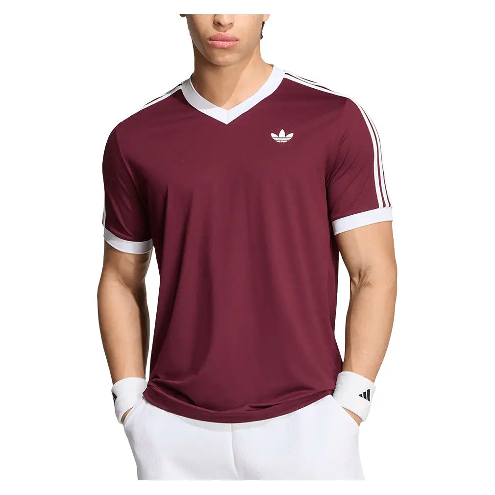 Men's Classics Tennis Tee Maroon,Apparel,Adidas,,,Tennis Express,KY8883-3