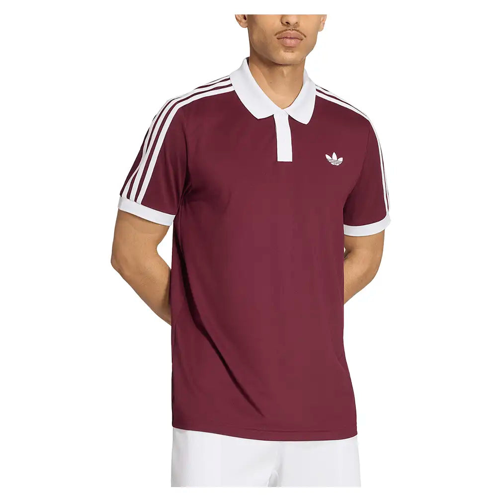 Men's Classics Tennis Polo Maroon and White,Apparel,Adidas,,,Tennis Express,KY8887-3
