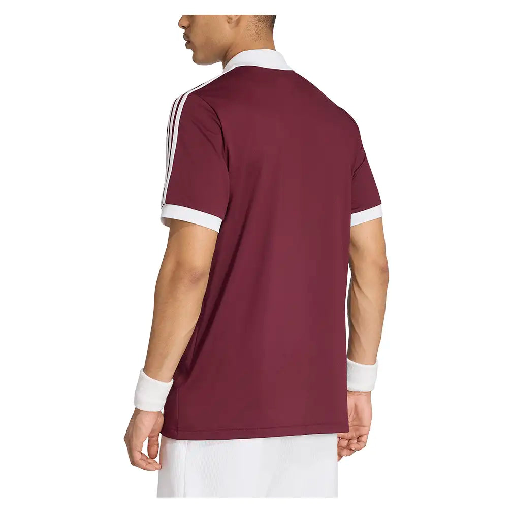 Men's Classics Tennis Polo Maroon and White,Apparel,Adidas,,,Tennis Express,KY8887-4