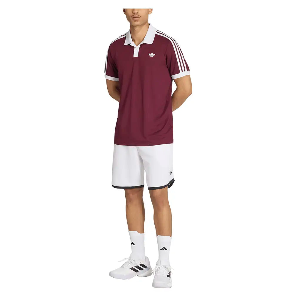 Men's Classics Tennis Polo Maroon and White,Apparel,Adidas,,,Tennis Express,KY8887-5