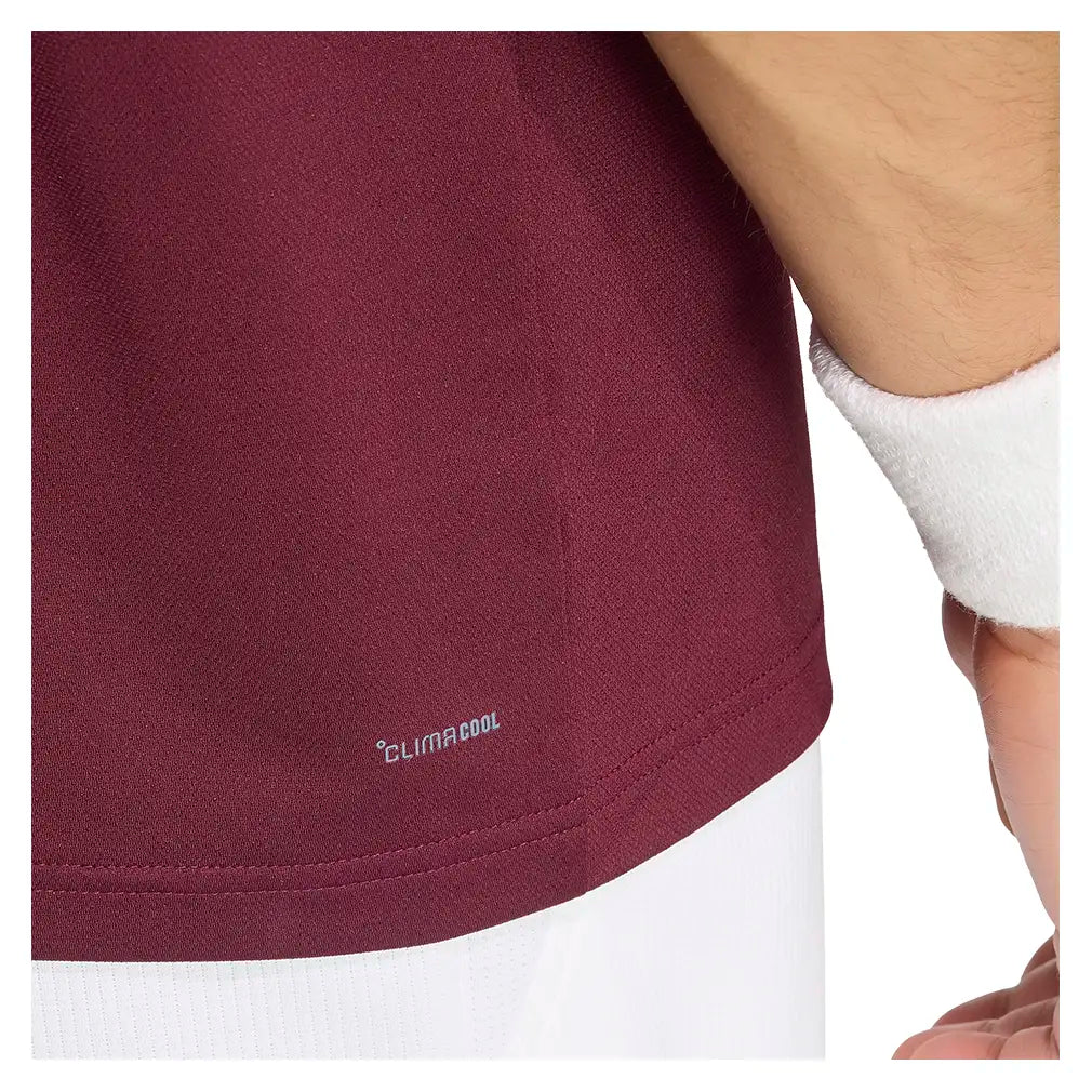 Men's Classics Tennis Polo Maroon and White,Apparel,Adidas,,,Tennis Express,KY8887-7