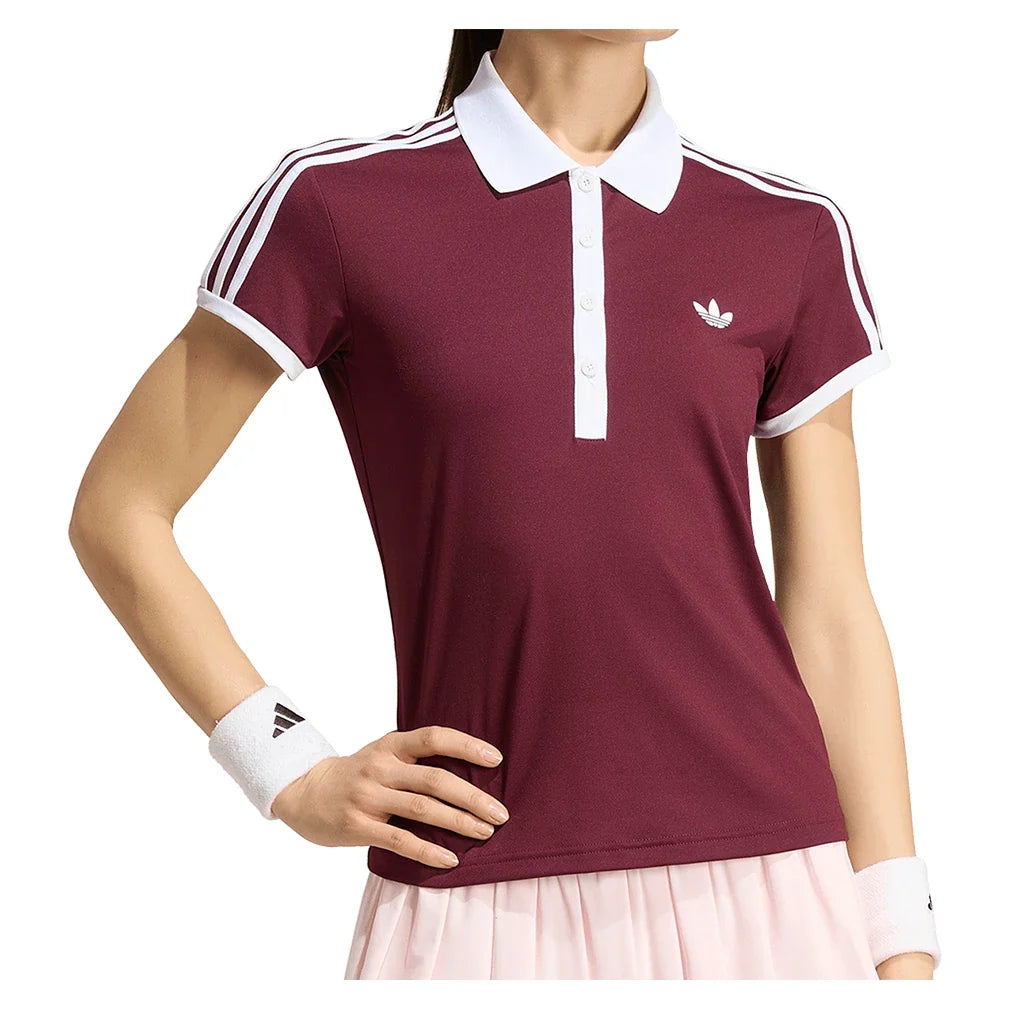 Women's Classics Tennis Polo Maroon,Apparel,Adidas,,,Tennis Express,KY8891_2