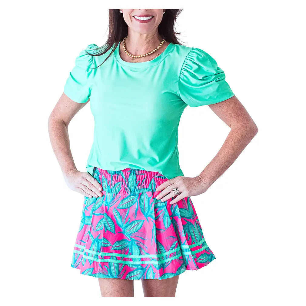 Women's Monroe Tennis Skort Flower-Apparel-Bubble-, [current_file_name-Tennis Express
