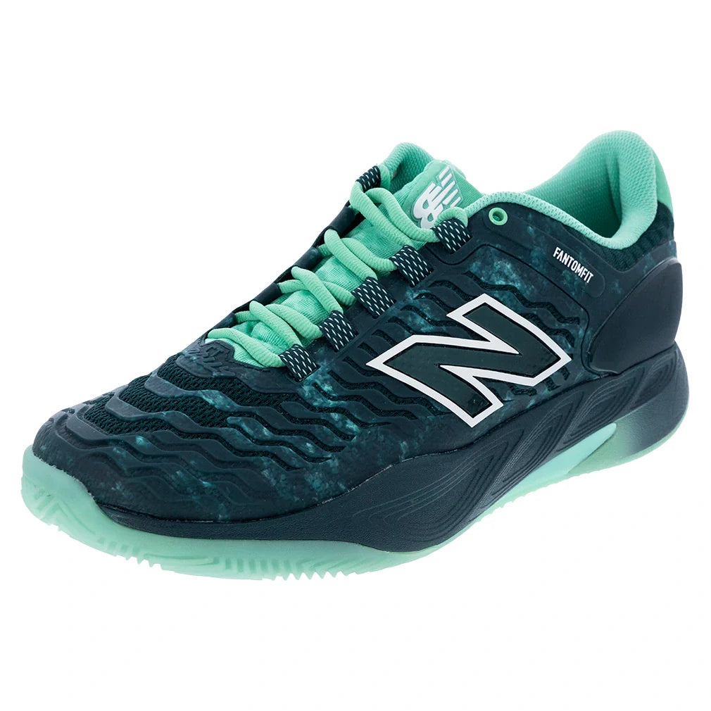 Men's CLAY Court Fresh Foam X CT-Rally v2 2E Width Tennis Shoes Medusa Green and Deep End,Footwear,New Balance,Medusa Green/Deep End,8,Tennis Express,MRAL5AH2Ecopy