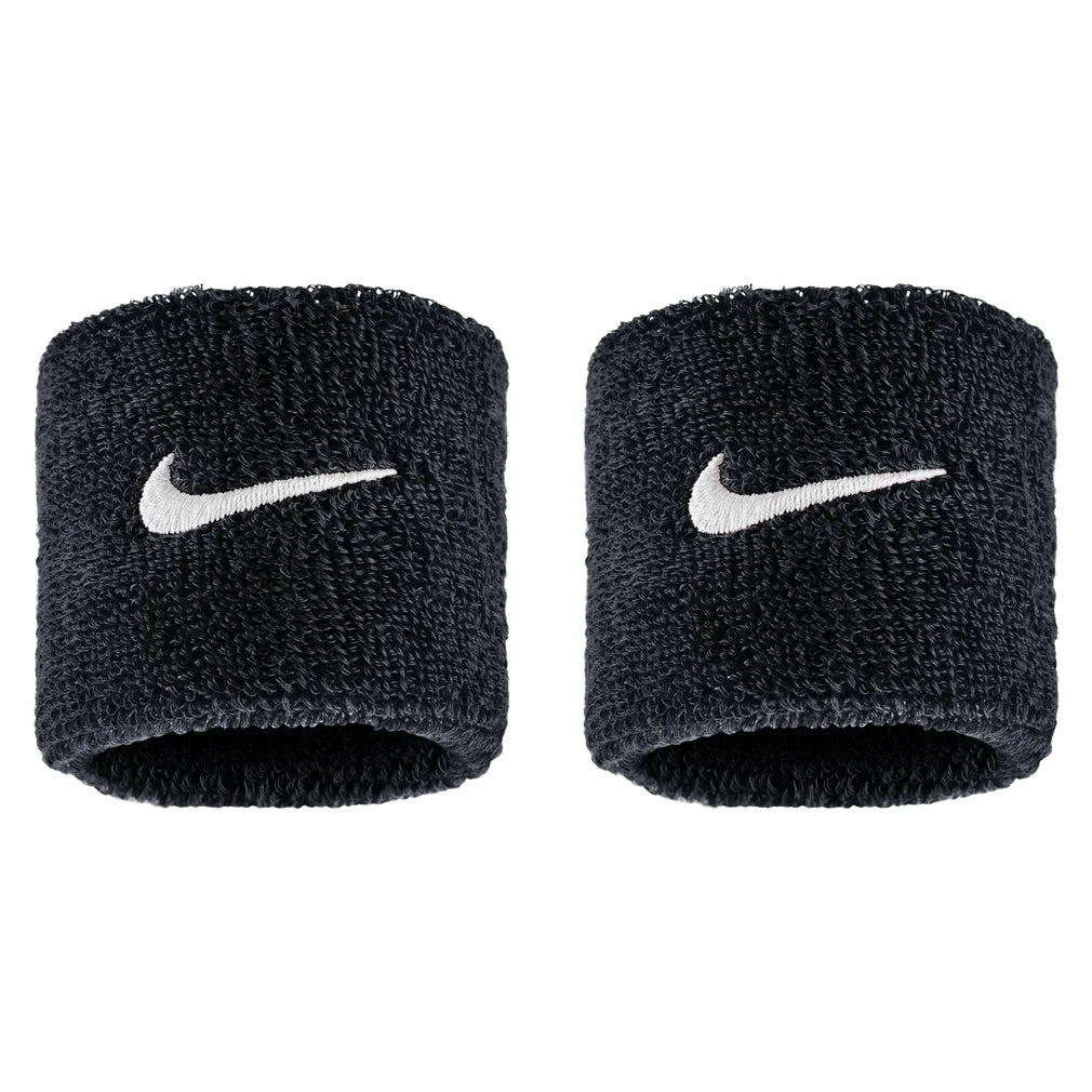 Swoosh Classic Wristbands 2 Pack, Nike, 010 Black/White, Tennis Express, N1012405-BF26-010-BLACK-WHITE-1