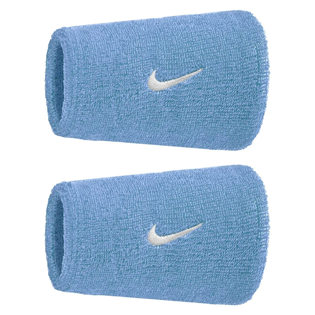 Swoosh Classic Doublewide Wristbands 2 Pack, Nike, 409 University Blue/White, Tennis Express, N1012406-BF26-409-UNIVERSITY-BLUE-WHITE-1