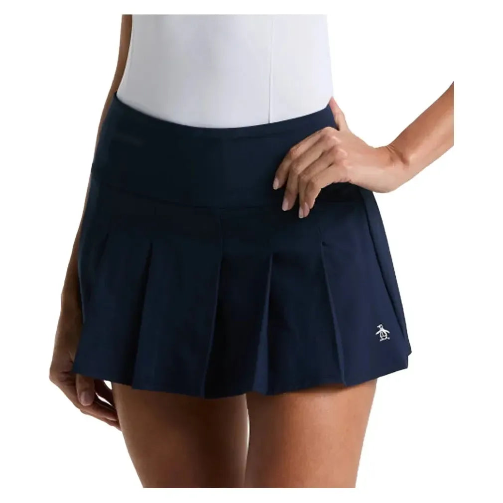 Women's Essentials Pleated 13 Inch Tennis Skort Black Iris-Apparel-Penguin-O1BSF011-Tennis Express