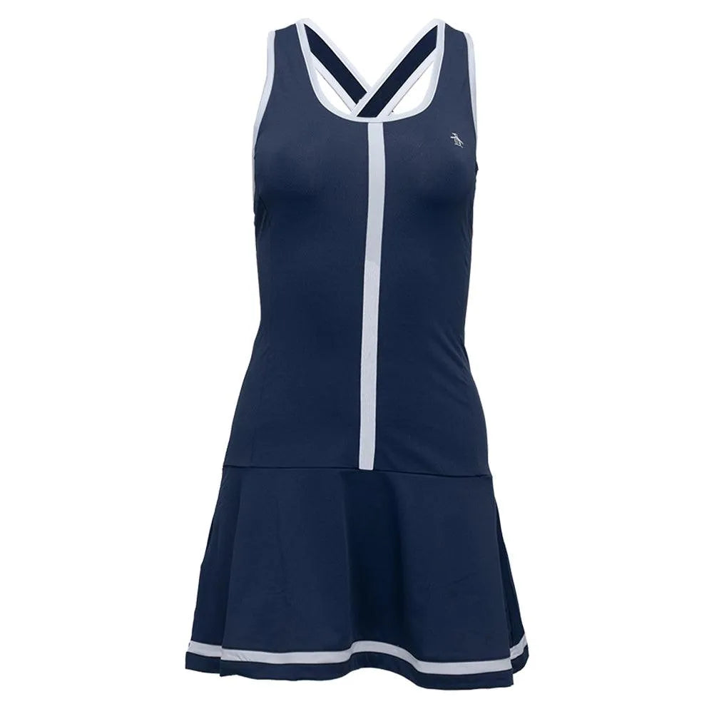 Women's Essentials Tennis Dress Black Iris-Apparel-Penguin-O1DFE022-417S25-Tennis Express
