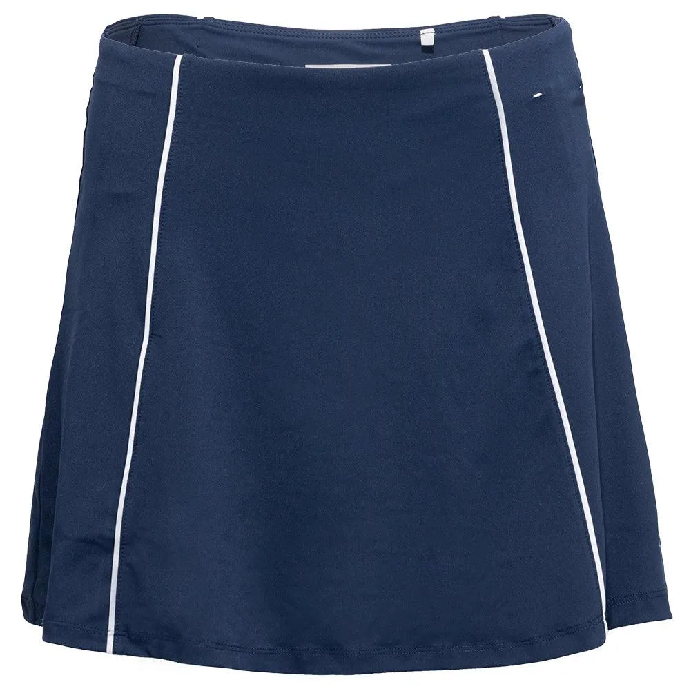 Women's Essentials Colorblock Flounce 15 Inch Tennis Skort Black Iris-Apparel-Penguin-O1KBSF19-417S25-Tennis Express
