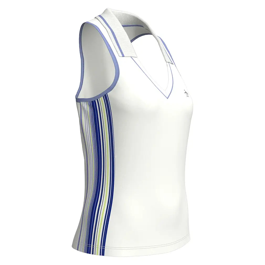 Women's Racer Polo Tennis Tank Bright White,Apparel,Penguin,118 Bright White,XS,Tennis Express,O1KG016-1